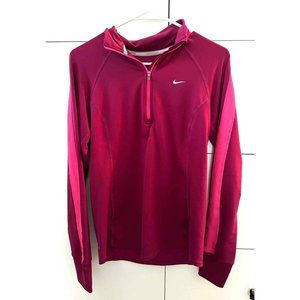 Nike Dri-Fit Long Sleeve Magenta Quarter Zip Pullover Athleisure Running Gym